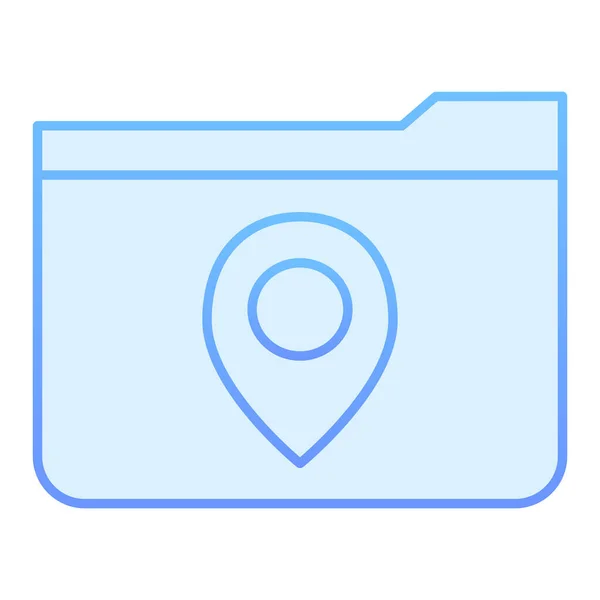 Složka s ikonou mapového kolíku. Modrá ikona umístění složky v módním plochém stylu. Složka s mapovým stylem gradientu, navržená pro web a aplikaci. Eps 10. — Stockový vektor