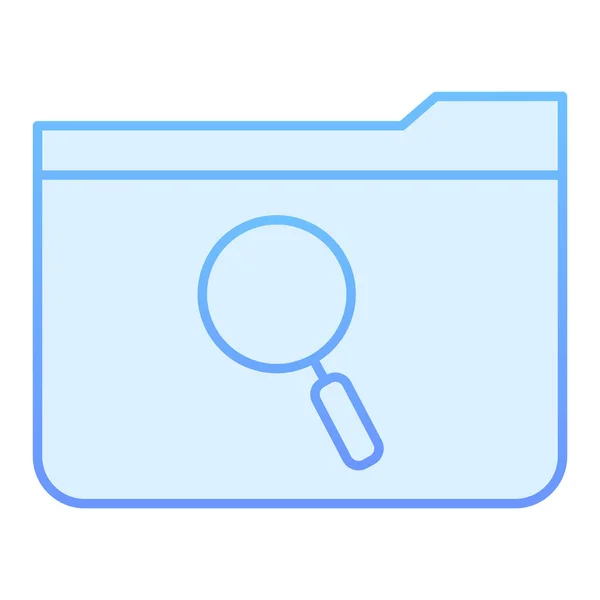 Sök mapp platt ikon. Mapp med förstoringsglas blå ikoner i trendig platt stil. Datormapp lutning stil design, utformad för webb och app. Eps 10. — Stock vektor