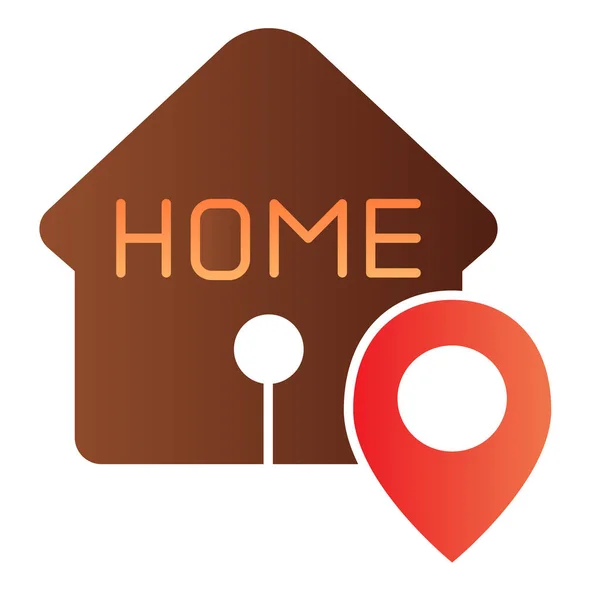 Ikona umístění domu. Dům s mapa pin barevné ikony v módním plochém stylu. Návrh stylu navigačního gradientu, určený pro web a aplikaci. Eps 10. — Stockový vektor