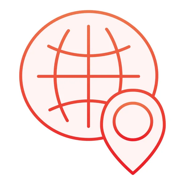 Globo ubicación icono plano. Mapa del mundo con la ubicación pin iconos rojos en el estilo plano de moda. Diseño de estilo gradiente de navegación Planet, diseñado para web y aplicación. Eps 10 . — Vector de stock