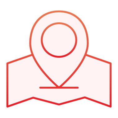 Konum broşlu düz simge haritası. Gps kırmızı simgeleri düz moda. Harita işaretleyici gradyan tasarımı, web ve uygulama için tasarlandı. Eps 10.