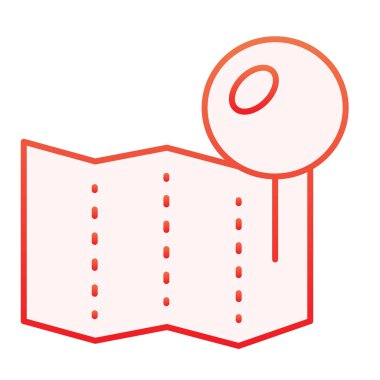 Haritadaki konum kodu düz simge. Kağıt raptiye kırmızı simgeleri modaya uygun düz stil. Ağ ve uygulama için tasarlanmış pin gradyan stil tasarımına bas. Eps 10.