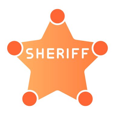 Şerif rozeti yassı ikon. Polis rozeti renklerinin modaya uygun simgeleri. Yıldız gradyanı tasarımı, web ve uygulama için tasarlandı. Eps 10.