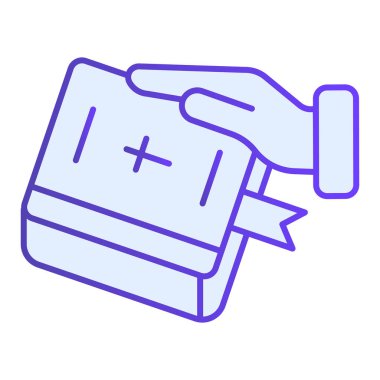 İncil 'in düz simgesi üzerine yemin ederim. Moda olan düz stil mavi ikonlar. Gradyan stil tasarımı, web ve uygulama için tasarlandı. Eps 10.