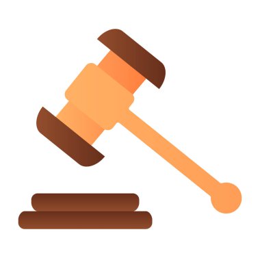 Çekiç yargıcı düz simgesi. Açık arttırma çekiç rengi simgeleri son moda düz stilde. Adalet gradyan tarzı tasarım, web ve uygulama için tasarlandı. Eps 10.