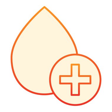 Kan damlası düz bir ikon. Düz moda turuncu ikonlar bağışlayın. Kan bağışı gradyan tasarımı, web ve uygulama için tasarlanmış. Eps 10.