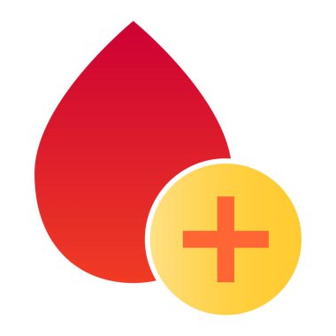 Kan damlası düz bir ikon. Renk simgelerini modaya uygun olarak bağışlayın. Kan bağışı gradyan tasarımı, web ve uygulama için tasarlanmış. Eps 10.