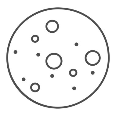 Kurabiye, ince çizgi ikonu, şekerleme konsepti, beyaz arka planda kurabiyeler, mobil konsept ve web tasarımı için ana hatlı çikolatalı kurabiye ikonu. Vektör grafikleri.