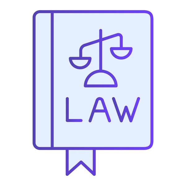 Törvény könyv lapos ikon. Alkotmányos jog kék ikonok divatos lapos stílusban. Ítélet gradiens stílus design, tervezett web és app. 10. rész. — Stock Vector