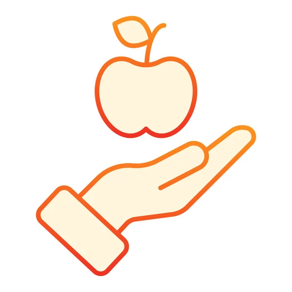 Arm with apple flat icon. Apple in hand orange icons in trendy flat style. Health gradient style design, designed for web and app. Eps 10. — Stock Vector