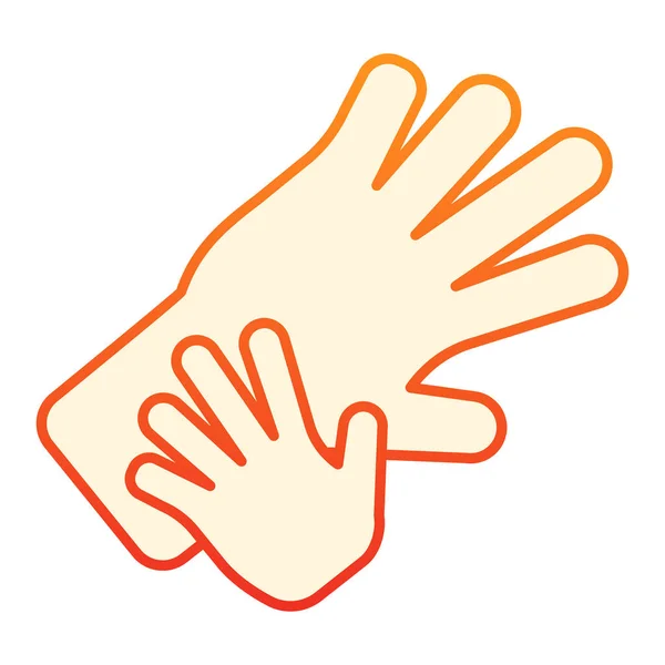 Volwassene en kind handen plat pictogram. Moeder en kind hand oranje iconen in trendy platte stijl. Familie gradiënt stijl ontwerp, ontworpen voor web en app. Eps 10. — Stockvector