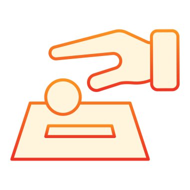 Kutu düz simgeye para koymak. Düz moda turuncu ikonlar bağışlayın. Bağış konsepti gradyan stil tasarımı, web ve uygulama için tasarlandı. Eps 10.