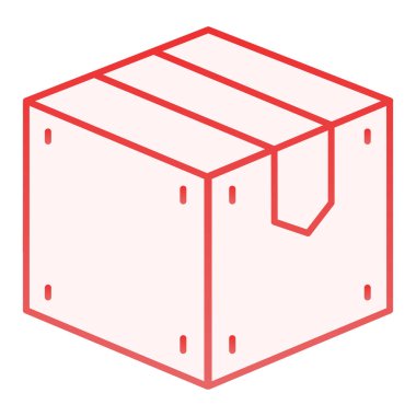 Tahta kutu düz ikon. Kargo renk simgeleri modaya uygun düz stil. Depolama kırmızı gradyan stili tasarımı, web ve uygulama için tasarlandı. Eps 10.