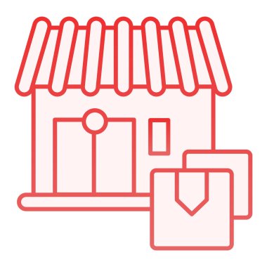 Depo ikonu. Düz moda kırmızı simgeler oluşturuluyor. Depolama gradyan tasarımı, web ve uygulama için tasarlandı. Eps 10.