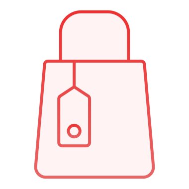 Alışveriş poşeti düz simgesi. Alışveriş merkezinin kırmızı simgeleri düz moda. Paket gradyan tasarımını web ve uygulama için sakla. Eps 10.