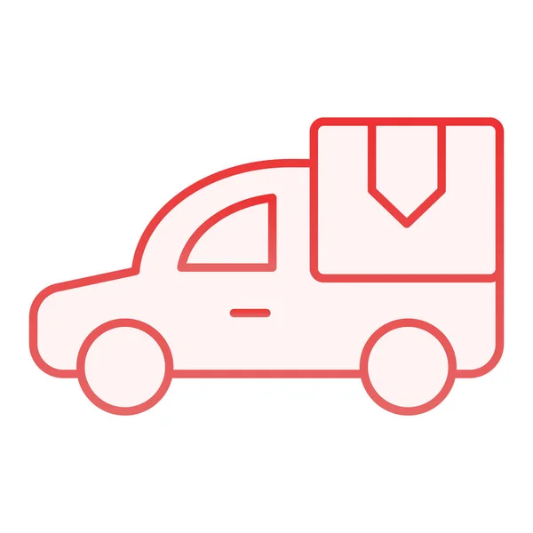 Teslimat arabası simgesi. Teslimat kamyonu kırmızı simgeleri düz moda. Web ve uygulama için tasarlanmış, gradyan tasarımı olan bir minibüs. Eps 10. — Stok Vektör