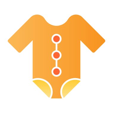 Bebek romper düz simgesi. Yeni doğan takım elbise renk simgeleri modaya uygun düz stil. Çocuk kıyafetleri gradyan tarzı tasarım, web ve uygulama için tasarlanmış. Eps 10.