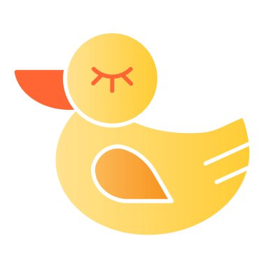 Kauçuk ördek resmi. Oyuncak renk simgeleri modada düz. Banyo oyuncağı gradyan tasarımı, ağ ve uygulama için tasarlanmış. Eps 10.