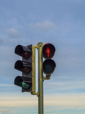 trafik ışığı - semafor - kırmızı ayakta şekil kukla