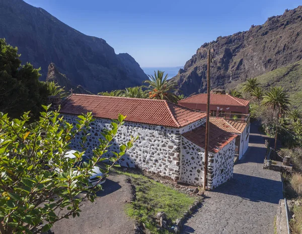 Canarische Eilanden Tenerife Uitzicht Oude Stenen Huis Masca Dorp Met — Stockfoto