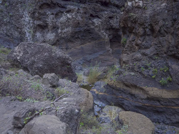Kanarya Adası, Tenerife, kanyon Masca Vadisi rock, büyük ston ile — Stok fotoğraf