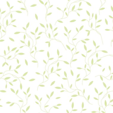 Beyaz arka planda yaprakları olan yeşil lahanalı dekoratif, pürüzsüz desen. Kumaş, duvar kağıdı, ambalaj kağıdı, desen dolguları, tekstil, web sayfası dokuları için fikir. Vektör Eps 10