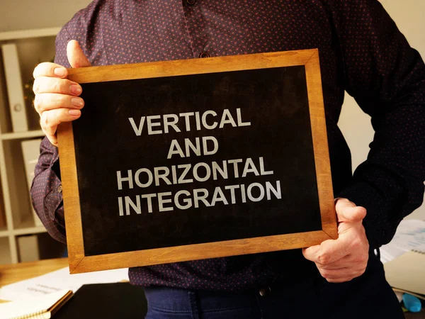 Conceptual photo showing printed text vertical and horizontal integration