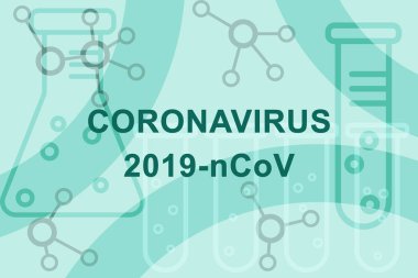 Yazılı Coronavirus 2019-ncov Wuhan metnini gösteren tıbbi illüstrasyon