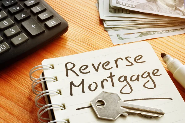 Text sign showing hand written words reverse mortgage — Stock Photo, Image