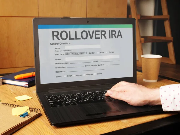 Conceptual Hand Written Text Showing Rollover Ira — Stock Photo, Image