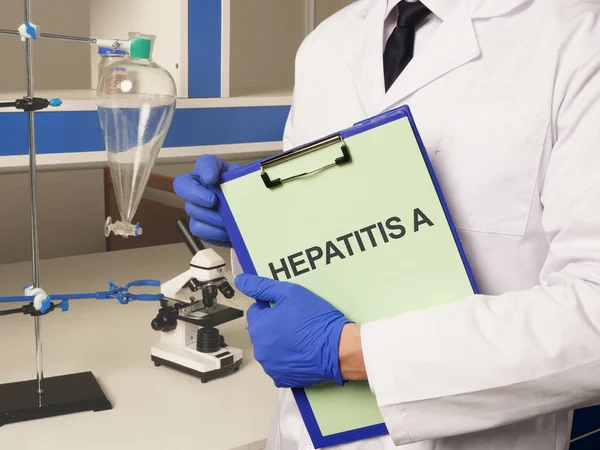 Signo Texto Que Muestra Palabras Escritas Mano Hepatitis — Foto de Stock