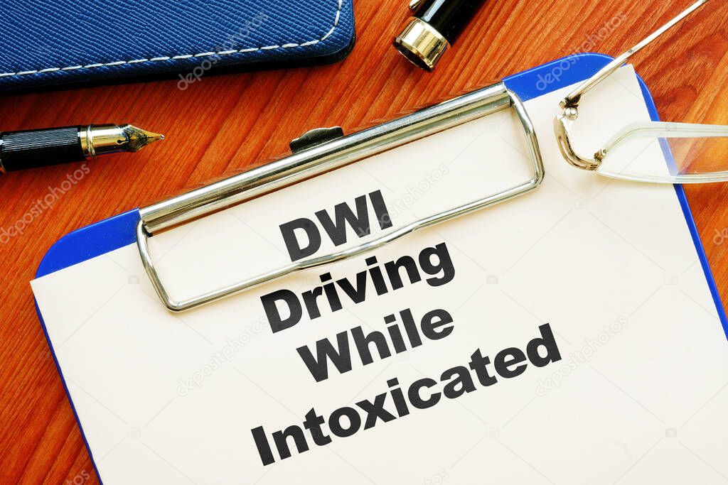 Conceptual photo showing printed text DWI driving while intoxicated