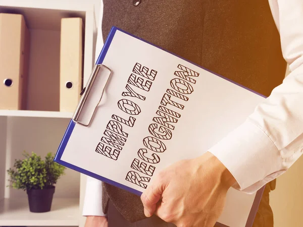 Text Sign Showing Hand Written Words Employee Recognition — Stock Photo, Image