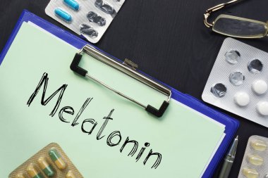 Kavramsal tıbbi fotoğrafta melatonin gösterilir.