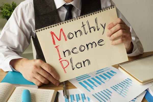 Monatlicher Einkommensplan Mip Wird Auf Dem Konzeptionellen Geschäftsfoto Gezeigt — Stockfoto