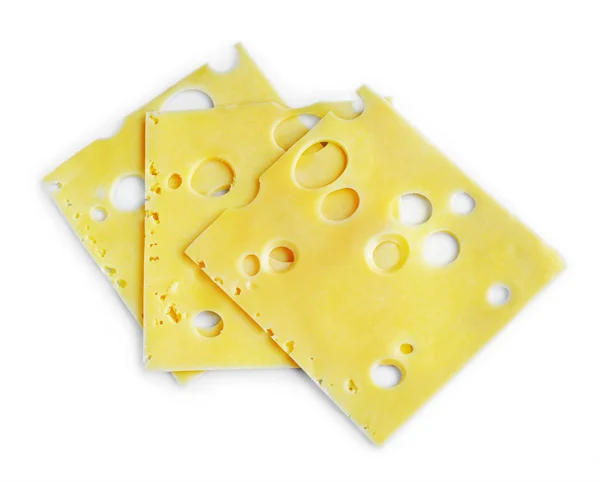 Tre fette di formaggio — Foto Stock