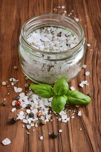 Sea salt with spice and herbs — Stock Photo, Image