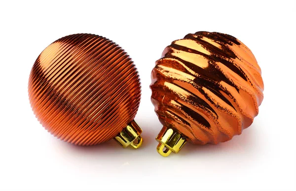 Twee gouden kerstballen — Stockfoto