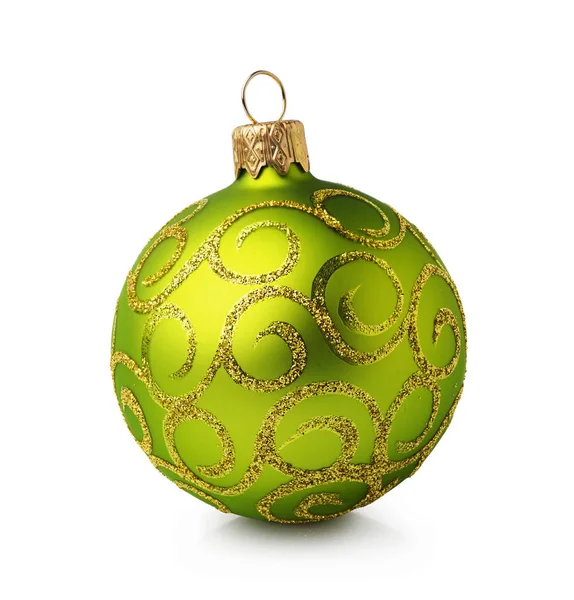 Bola de Natal verde dourado — Fotografia de Stock