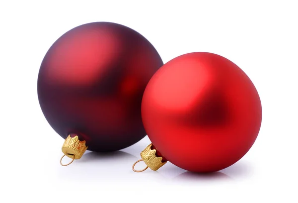 Iki kırmızı Noel top — Stok fotoğraf