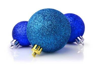 mavi parlak Noel topları 