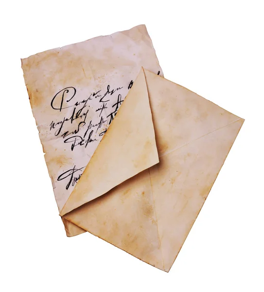 Eski zarf ve mektup kapat — Stok fotoğraf