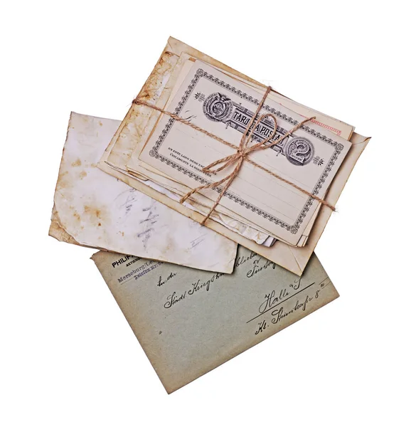 Old postcards, letters and envelopes — Stock Photo, Image