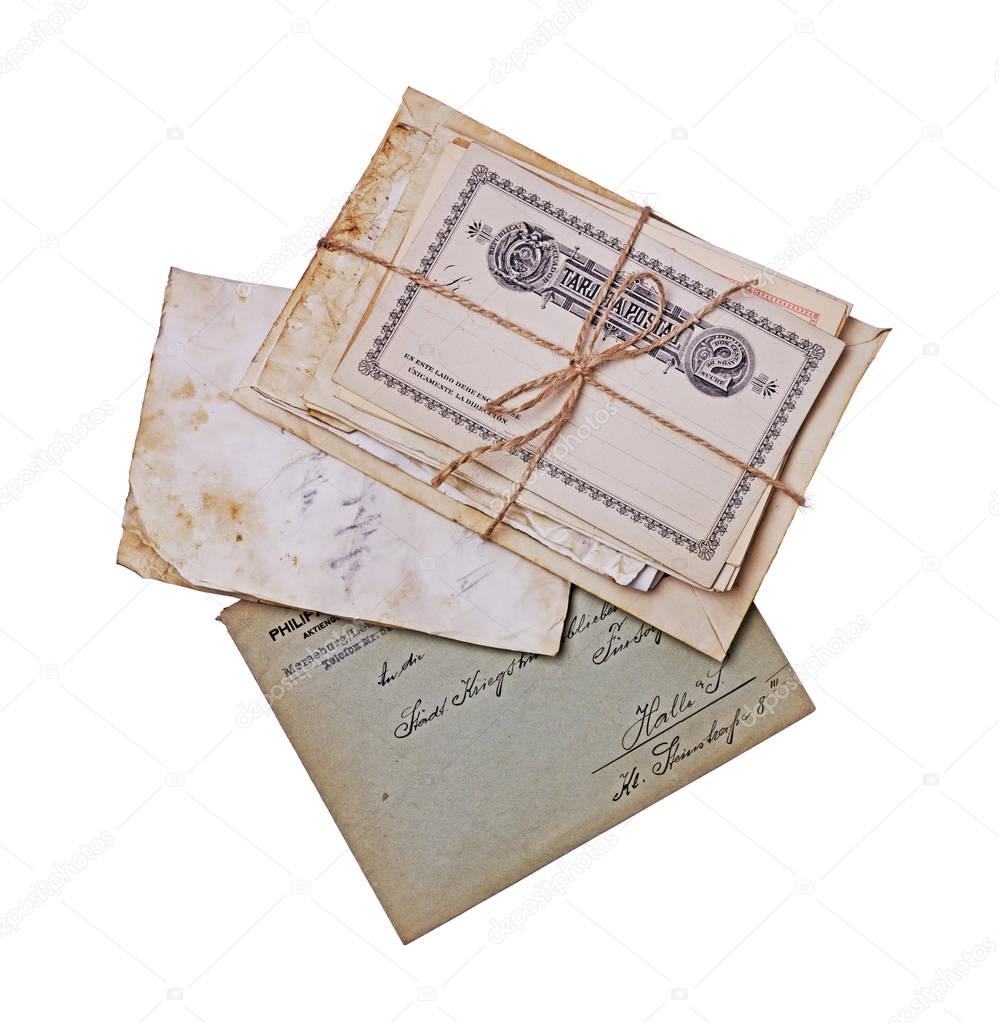 Old postcards, letters and envelopes