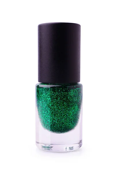 Vernis à ongles vert avec paillettes — Photo