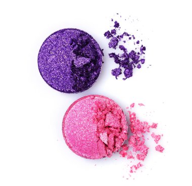 Pembe ve mor parlak kaptırdın beyaz izole ezilmiş