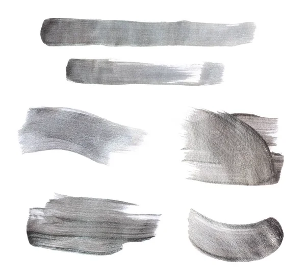 Conjunto de traços de tinta cinza — Fotografia de Stock