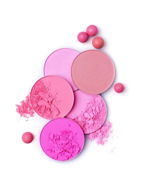 Roze verpletterde blozen en bal blush — Stockfoto
