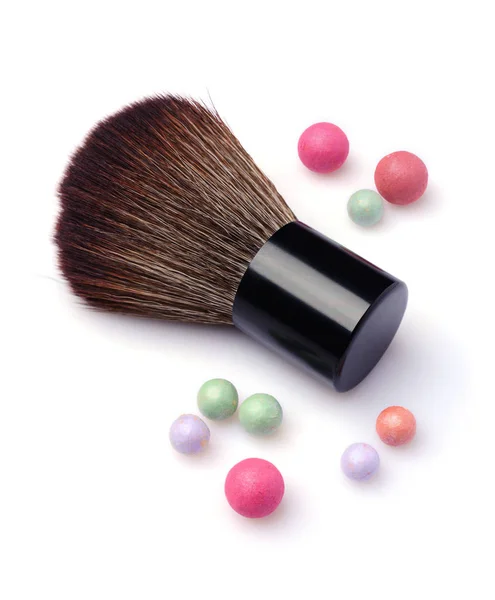 Brosse pour maquillage et correcteur multicolore visage poudre billes — Photo