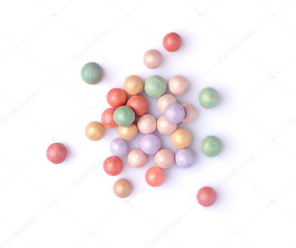Multicoloured corrector face powder balls